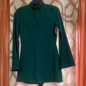 Long sleeve emerald green romper